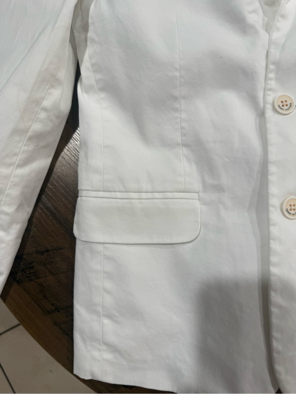 Tommy Hilfiger White Two-Button Cotton Blazer - Picture 5 of 11
